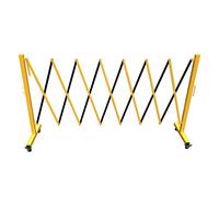 Flexibarrier Clôture de gestion de sécurité extérieure flexible et mobile sur roulettes pour école, contrôle de foule, hôpital, usines - Noir et jaune - 3,6 m