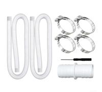 Flexible 32 mm pour tuyau de piscine, résistant aux UV avec kit complet d'accessoires pour pompes de piscine et systèmes d'irrigation de jardin (1,5 m tube blanc)