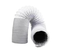 Flexible 50ft T-sèche-linge télescopique Tuyau d'évacuation, 6,3 pouces extensible en aluminium PVC conduit d'échappement pour les espaces serrés, se penche facilement CVC climatisation soufflet avec