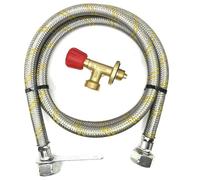 Flexible acier 1 m Campingaz 901 904 907 avec vanne manuelle 16 mm