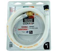 COMAP Flexible de gaz butane/propane caoutchouc - 1,50m - Validité 10 ans - Raccordement à visser - S651085