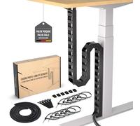 Flexible Chemin de Cable - Cable Management Bureau - Organisateur Cable Bureau - Colonne vertebrale Cable Management - Range Cable sous Bureau (Noir)