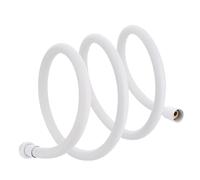 Flexible De Douche 1.5/2.0M PVC Silicone Shower Head Hose Flexible Pipe Tube High Pressure Water Powerful Multilayer Plumbing Bathroom Accessories(2.0m white)