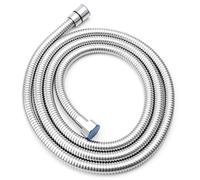 Flexible de Douche 2m - Tuyau de Douche en 304 acier inoxydable avec protection Anti-Torsion Haute Pression interface Standard G1/2 design Chromé Convient à Toutes les douchettes (Argent)