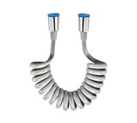 Flexible De Douche 3 Mètres, Tuyau En Mousse Avec Bouchon En Cuivre, Tuyau Rétractable Et Téléscopique Pour Douchette, Bidet Et WC, Design En Spiral Blanc, Tube À Ressort Télescopique