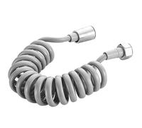 Flexible de douche à ressort, tuyau d'eau rétractable spiralé 1/2 po avec raccord en acier inoxydable for robinet salle bain(3 meters)