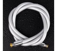Flexible de douche de rechange, longue rallonge ultra-souple en silicone, anti-torsion, pour douchette à main, avec insert et écrou en laiton, 150 cm, argenté