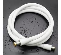 Flexible de douche de rechange, très longue rallonge ultra-souple en silicone, anti-torsion, pour douchette à main, avec insert et écrou en laiton, 200 cm, blanc