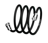 Flexible De Douche Flexible de douche/baignoire en nylon avec interface universelle haute tension, 1,5/2 m, anti-enroulement, embout douche à main(Black 2M)