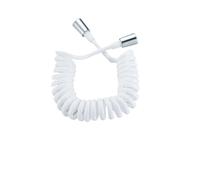 Flexible de douche, Flexible de douche télescopique à ressort spiralé for robinetterie de baignoire et bidet, multicolore, 1,5 à 5 m(White,2.0m)