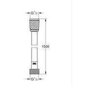 Grohe VitalioFlex Trend flexible de douche 287412432 noir mat, 1500 mm