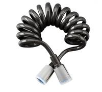 Flexible de douche rétractable 2 m, flexible G1/2 anti-torsion à ressort avec revêtement PU épais et cuivre, télescopique anti-nœuds(Grey)
