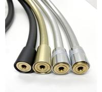 Flexible de Douche Shower Hose 1.2m .5m Bathroom Water Black Gold Grey PVC Handheld Head Anti-twist Plubing Replacement Set pour salle bain(Black 1.5m)