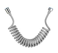 Flexible de douche,Tuyau de douche en mousse avec bouchon en cuivre, tuyau à ressort télescopique, flexible rétractable pour douchette, WC et bidet(3M Gris)