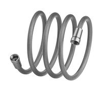 Flexible De Douche Tuyau de douche flexible universel GI/2 anti-enroulement 1,5/2 m, accessoire salle bain en nylon(Silver-2Meter)