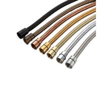 flexible de douche Tuyau de douche noir, raccord de salle de bains, Tube de bain souple en acier inoxydable, tuyau d'eau de 1.5 mètres, chromé, or brossé, gris, ORB tuyau douche(Brushed Gold Hose)