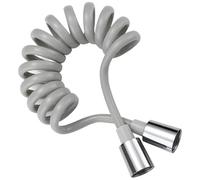 Flexible de Douche Universel, Tuyau de douche à ressort, Flexible de Douche Télescopique, Tuyau Spiralé avec Raccord en cuivre 2 Meter pour Pulvérisateur Douche Toilette (Gris)