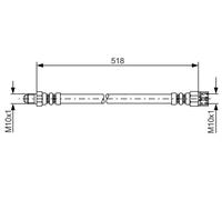 Flexible de frein 1 987 481 007 BOSCH pour MERCEDES-BENZ VITO Autobus/Autocar