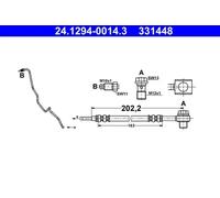 Flexible de frein 24.1294-0014.3 ATE pour AUDI VW SEAT