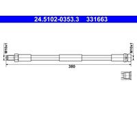 Flexible de frein 24.5102-0353.3 ATE pour FORD TRANSIT CUSTOM V362 Fourgon