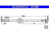 Flexible de frein 24.5103-0375.3 ATE pour RENAULT OPEL