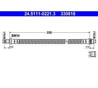 ATE Flexible de frein pour RENAULT: Trafic & OPEL: Vivaro & NISSAN: Primastar, NV300 & VAUXHALL: Vivaro (Ref: 24.5111-0221.3)