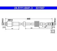 ATE 24.5111-0441.3 Flexible de frein