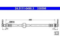 Flexible de frein 24.5111-0490.3 ATE pour RENAULT ESPACE III