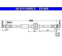 Flexible de frein 24.5111-0595.3 ATE pour OPEL RENAULT