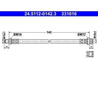 Flexible de frein 24.5112-0142.3 ATE pour OPEL ABARTH FIAT ALFA ROMEO