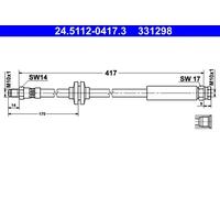 Flexible de frein 24.5112-0417.3 ATE pour FIAT PEUGEOT CITROËN OPEL