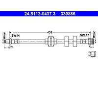 Flexible de frein 24.5112-0437.3 ATE pour ALFA ROMEO FIAT