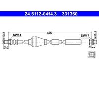 Flexible de frein 24.5112-0454.3 ATE pour FIAT PUNTO