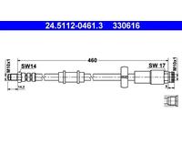 Flexible de frein 24.5112-0461.3 ATE pour CITROËN FIAT PEUGEOT