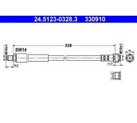 ATE Flexible de frein 24.5123-0328.3 convient pour MERCEDES-BENZ VIANO (W639)
