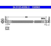 1x Flexible de frein ATE 24.5123-0350.3 convient pour MERCEDES-BENZ