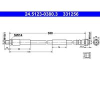 Flexible de frein 24.5123-0380.3 ATE pour MERCEDES-BENZ CLASSE S CLASSE E CLS