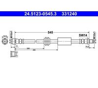 Flexible de frein 24.5123-0545.3 ATE pour MERCEDES-BENZ CLASSE GL CLASSE M