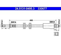Flexible de frein 24.5131-0495.3 ATE pour MERCEDES-BENZ CLASSE V VITO Fourgon
