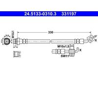 Flexible de frein 24.5133-0310.3 ATE pour VOLVO FORD