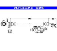 Flexible de frein 24.5133-0311.3 ATE pour VOLVO FORD