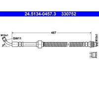 Flexible de frein 24.5134-0457.3 ATE pour RENAULT OPEL NISSAN