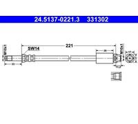 Flexible de frein 24.5137-0221.3 ATE pour BMW 4 Gran Coupe X1 1 1 Décapotable 3
