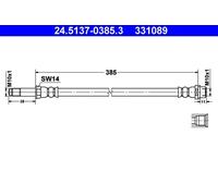 Flexible de frein 24.5137-0385.3 ATE pour MERCEDES-BENZ VW