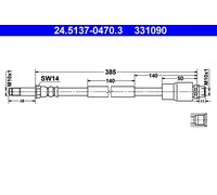 Flexible de frein 24.5137-0470.3 ATE pour MERCEDES-BENZ VW