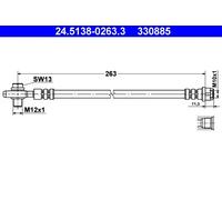 ATE Flexible de frein 24.5138-0263.3 – convient pour VAG – 1x