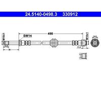 ATE Flexible de frein 24.5140-0498.3