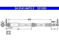 1x Flexible de frein ATE 24.5141-0473.3 convient pour FORD MAZDA