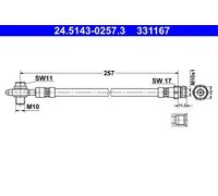 Flexible de frein 24.5143-0257.3 ATE pour VW AUDI SEAT