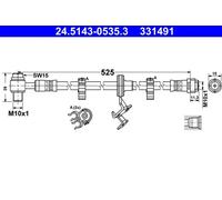 Flexible de frein ATE 24.5143-0535.3, gauche
